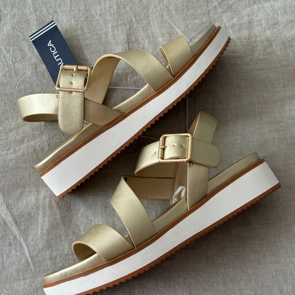 Nautica Women's Metallic Gold Sandals